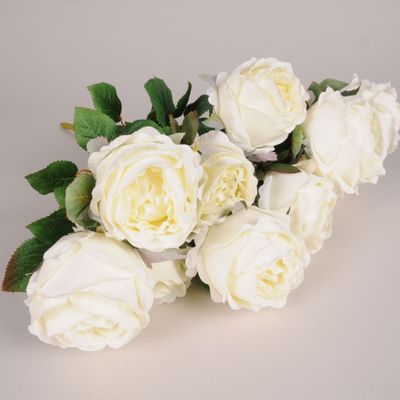 Floral decoration - Bouquet of white artificial roses H49cm - LE COMPTOIR.COM