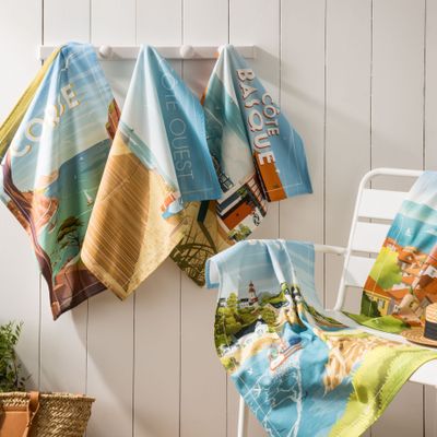 Tea towel - WIM'® Côte Ouest - Printed cotton tea towel - COUCKE
