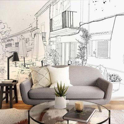 Other wall decoration - Summer Terrace Panoramic Wallpaper. - ACTE-DECO