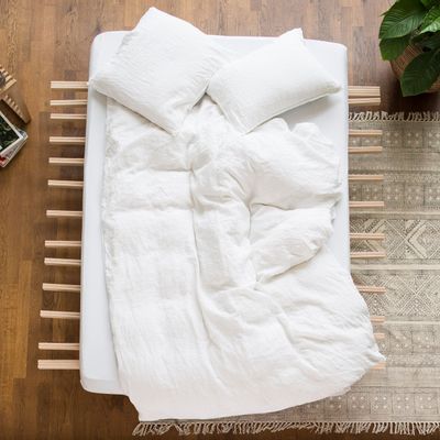 Linge de lit - LINUS — housse de couette et taie d'oreiller en 100% lin — blanc - LAVIE HOME