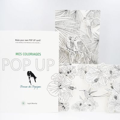 Objets personnalisables - Cartes POPUP personnalisables - DIY - Oiseaux des Tropiques - MES COLORIAGES POPUP