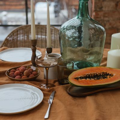 Table cloths - Cinnamon Linen Tablecloth - LINEN SPELLS