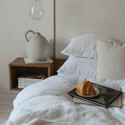 Comforters and pillows - White Linen Pillow Case - LINEN SPELLS