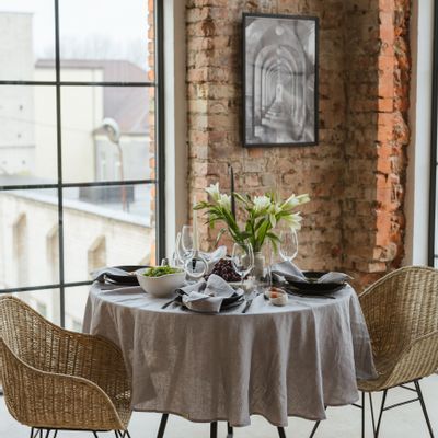 Table cloths - Light Grey Linen Tablecloth - LINEN SPELLS