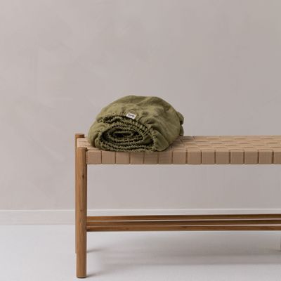 Literie pour hôtels - Drap en lin ajusté et plat vert olive - LINEN SPELLS