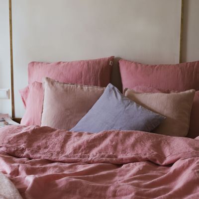 Comforters and pillows - Dusty Rose Pink Linen Pillow Case - LINEN SPELLS
