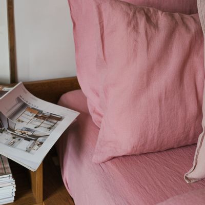 Literie pour hôtels - Taie d'oreiller en lin rose dusty - LINEN SPELLS