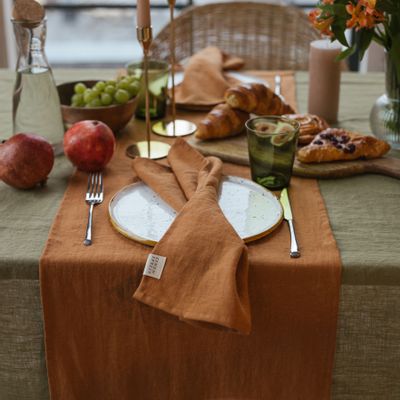 Nappes - Chemin de table en lin à la cannelle - LINEN SPELLS