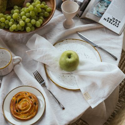Napkins - White Linen Napkins - LINEN SPELLS