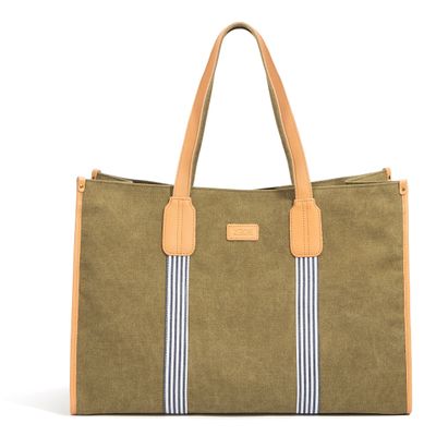 Bags and totes - canvas/leather tote bag - ZEDE  (LIZE CREATIONS)