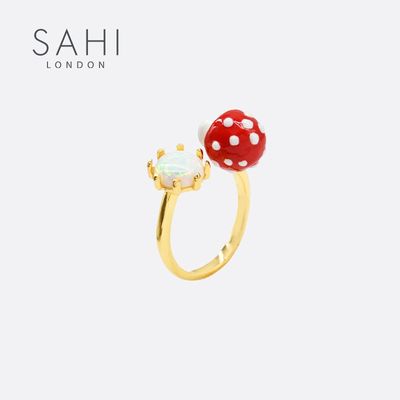 Jewelry - SAHI ENCHANTING GARDEN MUSHROOM ADJUSTABLE RING - SAHI LONDON