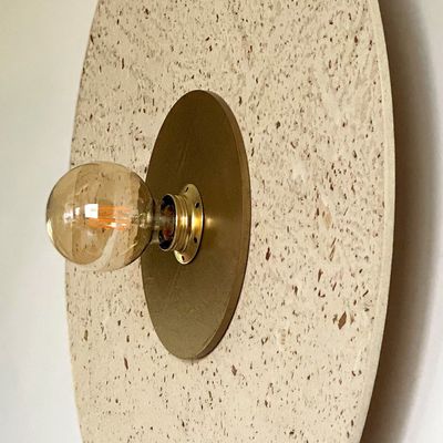 Office design and planning - L'DECLINE+ wall lamp/ceiling lamp with gold electric mount - L'CRAFT
