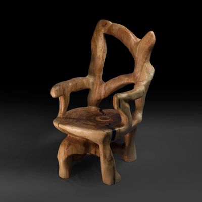 Fauteuils de jardin - Veles, fauteuil en bois sculpté dans une seule pièce de bois - LOGNITURE