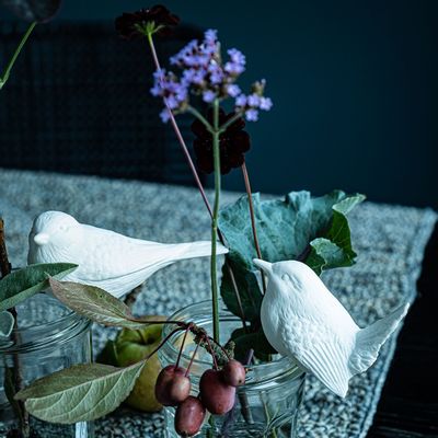 Objets de décoration - ZAUNKÖNIG, blanc, décoration, oiseau, fait main, - KLATT OBJECTS