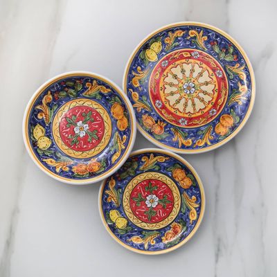 Assiettes de réception - VAISSELLE EN MAJOLIQUE DECORÉE A LA MAIN "SICILE"- ART DE LA TABLE ET DECO - MAISON GALA