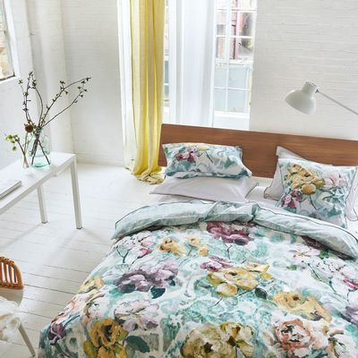 Linge de lit - Tapestry Flower Eau de Nil - Parure de lit en percale de coton - DESIGNERS GUILD