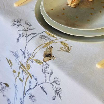 Linge de table textile - Mésanges - Nappe Lin - ALEXANDRE TURPAULT
