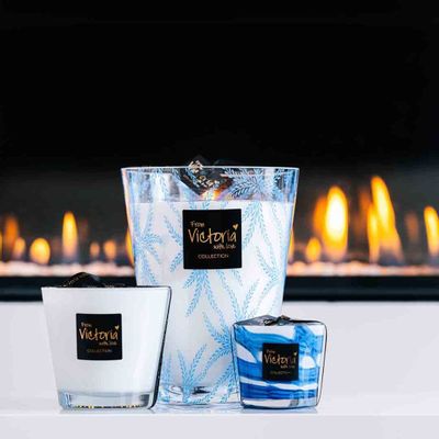 Decorative objects - BLUE STONE CANDLE - VICTORIA WITH LOVE COLLECTION