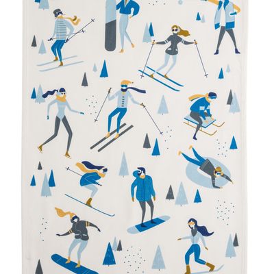 Torchons textile - Sports d'Hiver / Torchon imprimé en coton - COUCKE