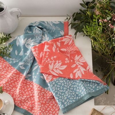 Tea towel - Red Foliage/Jacquard Tea Towel - COUCKE