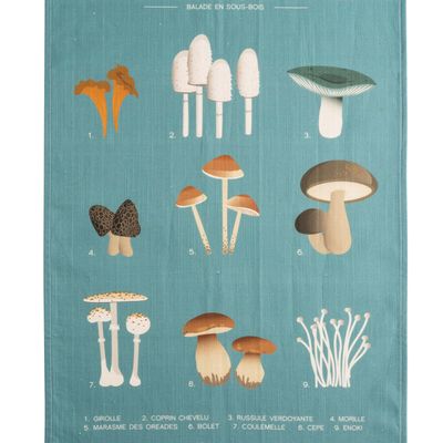 Torchons textile - Balade en sous-bois - Torchon imprimé en métis - COUCKE