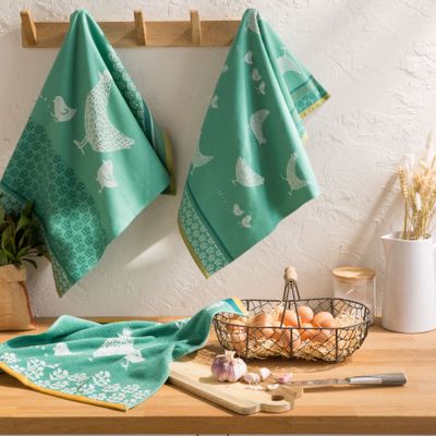 Tea towel - Poulets/Jacquard tea towel - COUCKE