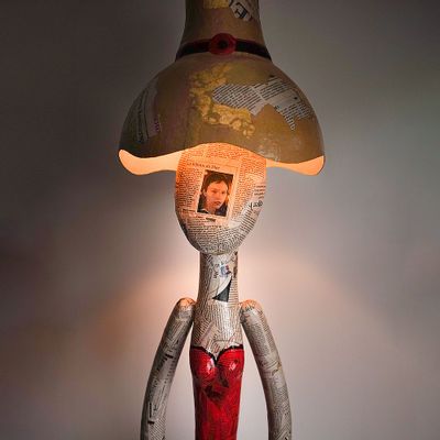 Sculptures, statuettes and miniatures - CAMILA - Papier-mâché Floor Lamp - SKITSO