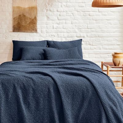 Bed linens - Songe Bleu Nuit - Bedspread and cushion case - ESSIX