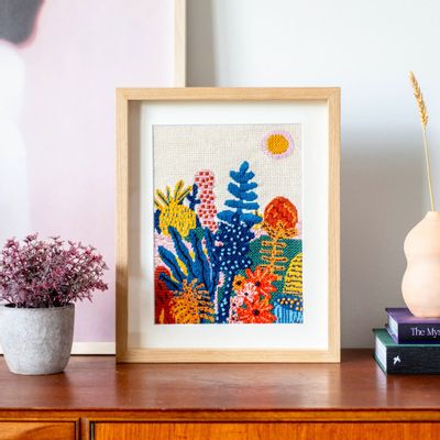Floral decoration - Garden of Joy | Needlepoint Craft DIY Kit | Modern Embroidery - UNWIND STUDIO