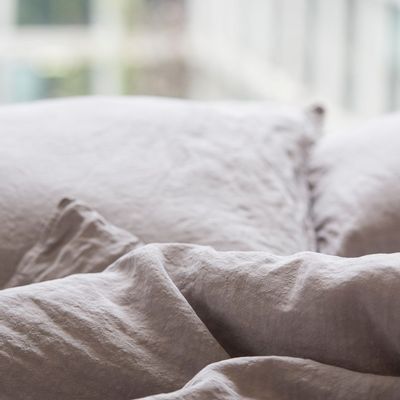 Coussins - LINUS — housse de couette & taie d'oreiller — taupe - LAVIE HOME