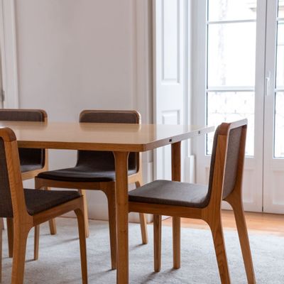 Dining Tables - The Minimalist Modern Cast Table in Walnut  160cm x 100cm - MOR