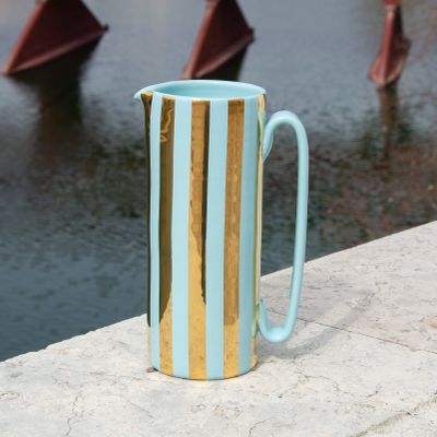 Vases - Serlio 'Mercante' 24K Gold Ceramic Vase - TUTTOATTACCATO