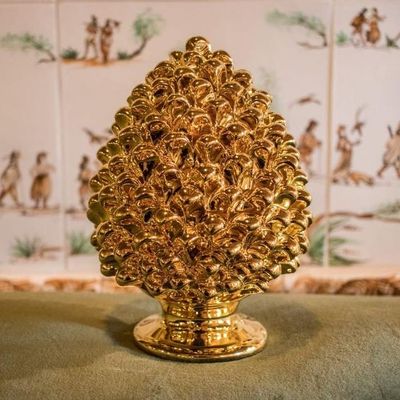 Decorative objects - 'Pigna' Gold 24 K Decorative Handmade Ceramic - TUTTOATTACCATO