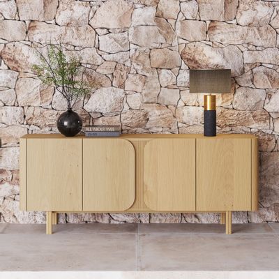 Buffets - Meuble bas Siroco 2 portes en chêne naturel - ZAGO