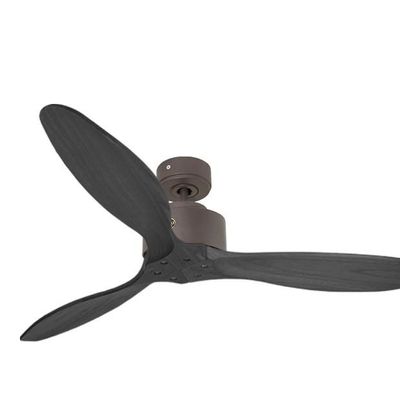 Plafonniers - Ventilateur de plafond Destratificateur Modulo, moteur chocolat, pales bois laquée noires, wifi, thermsotat, Garantie 10 ans. - KLASSFAN