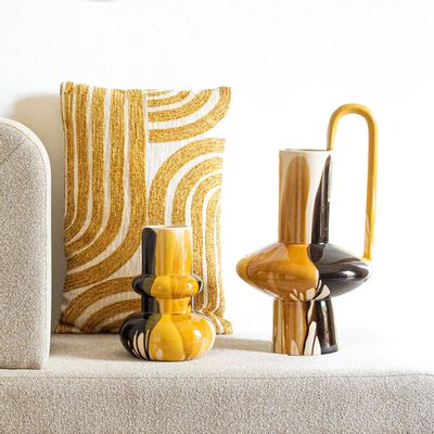 Vases - Yellow/Beige/Brown Ceramic Vases - ATHEZZA - AT GROUPE
