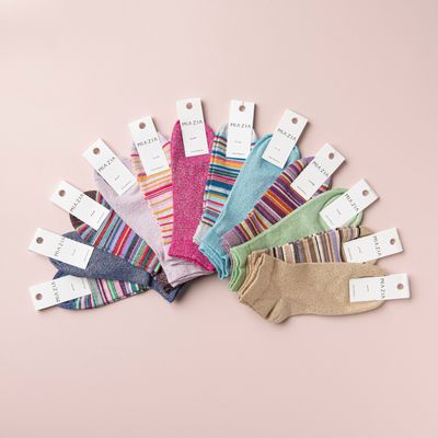 Homewear textile - Pack de 36 PAIRES de chaussettes FEMMES Sneakers à paillettes. - MIA ZIA