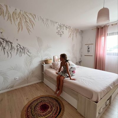 Papiers peints - Papier peint panoramique beige - Paysage tropical et jungle - LA TOUCHE ORIGINALE