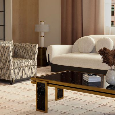 Coffee tables - James Coffee Table in Ebony Wood and Brass - DUISTT