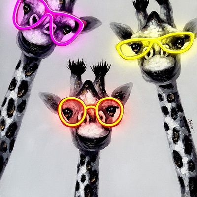 Paintings - 'Giraffe' Wall Artwork - LED Neon - SMALL - LOCOMOCEAN