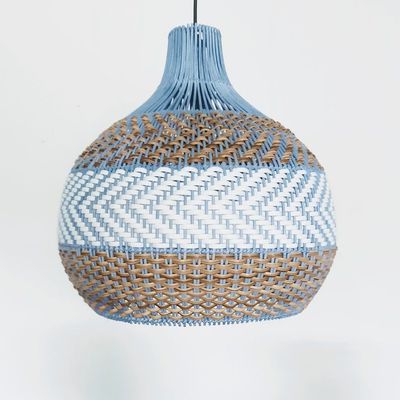 Ceiling lights - Courtland Blue Rattan Pendant Light - MY BALI LIVING