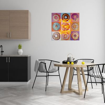 Paintings - 'F the Diet' Wall Artwork with LED Neon - STANDARD - LOCOMOCEAN