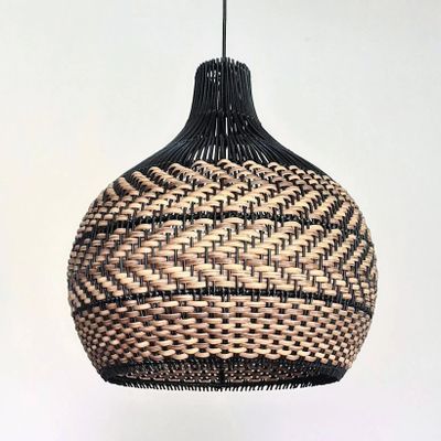 Ceiling lights - BLACK RATTAN PENDANT LIGHT - MY BALI LIVING