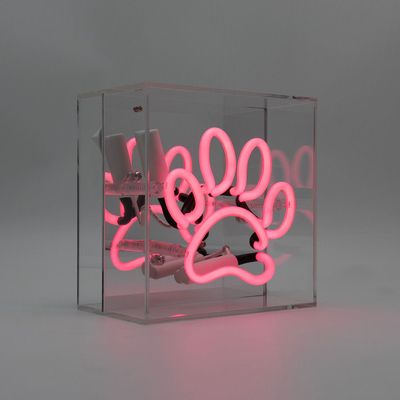 Table lamps - 'Paw' Mini Glass Neon Sign - Pink - LOCOMOCEAN