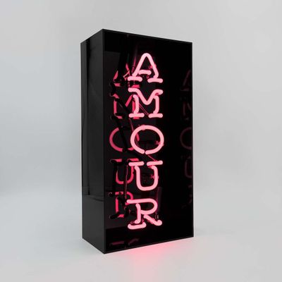 Wall lamps - 'Amour' Glass Neon Sign - Black Acrylic - LOCOMOCEAN