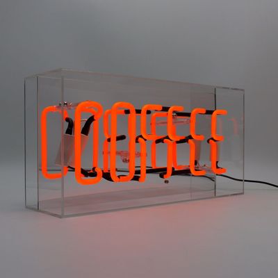 Lampes de table - Boîte à néon en verre « Coffee », orange - LOCOMOCEAN