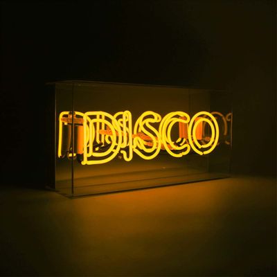 Decorative objects - 'Disco' Glass Neon Sign - Yellow - LOCOMOCEAN