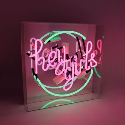 Table lamps - 'Hey Girls' Glass Neon Sign - LOCOMOCEAN