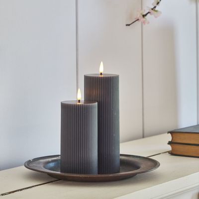 LED modules - Ribbed Pillar Candles - LIGHT STYLE LONDON