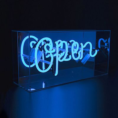 Table lamps - 'Open' Glass Neon Sign - LOCOMOCEAN
